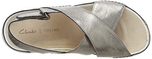 Clarks Tri Alexia Sandalias de Talón Abierto Mujer, Beige (Stone Stone), 38 EU