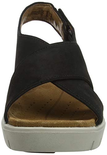 Clarks Un Karely Sun, Chanclas Sandalias Flip-Flop, Negro (Black Nubuck-), 38 EU