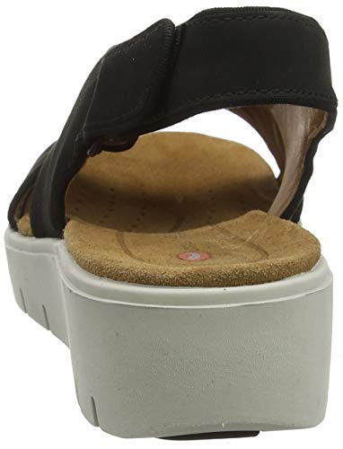 Clarks Un Karely Sun, Chanclas Sandalias Flip-Flop, Negro (Black Nubuck-), 38 EU