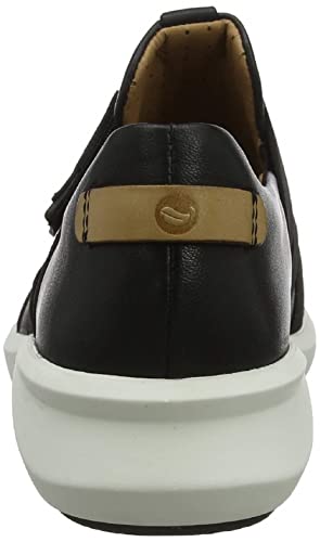 Clarks Un Rio Strap Zapatillas Mujer, Negro (Black Leather Black Leather), 37 EU