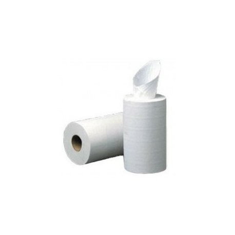 Clim Profesional. Pack de 12 rollos de papel secamanos MINI mecha Clim Profesional®. Papel extrablanco de 2 capas y precortado. Rollo de papel tamaño mini