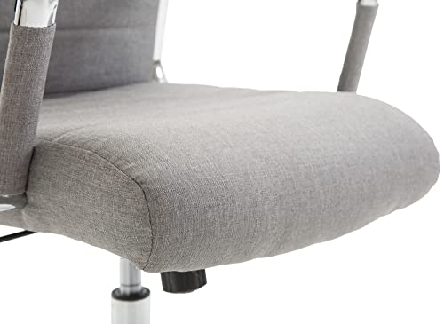 CLP Silla De Oficina Kolumbus Ergonómica Tapizada En Tela & Base con Ruedas I Silla De Escritorio Regulable En Altura, Color:Gris