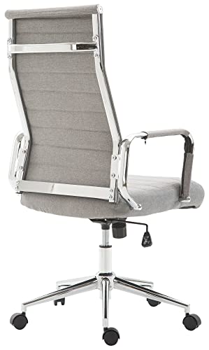 CLP Silla De Oficina Kolumbus Ergonómica Tapizada En Tela & Base con Ruedas I Silla De Escritorio Regulable En Altura, Color:Gris