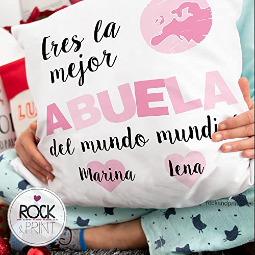 Cojín Abuela personalizado 40x40 cm. Incluye relleno. Elige el color diseño. Día de la Madre, regalo de Reyes Magos. Cumpleaños abuelita. Cojines originales. Aniversario Idea regalo mujer