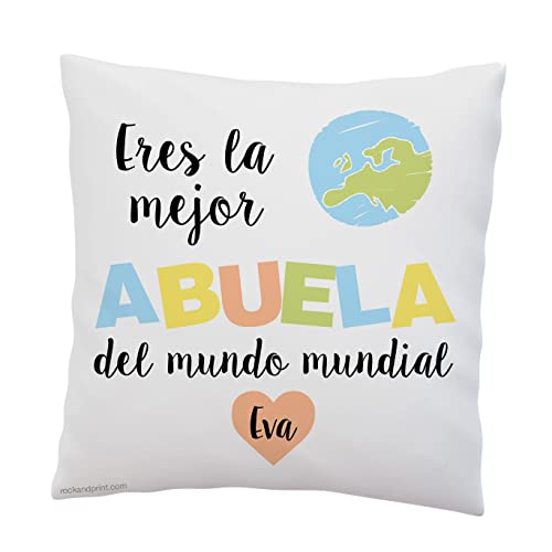 Cojín Abuela personalizado 40x40 cm. Incluye relleno. Elige el color diseño. Día de la Madre, regalo de Reyes Magos. Cumpleaños abuelita. Cojines originales. Aniversario Idea regalo mujer