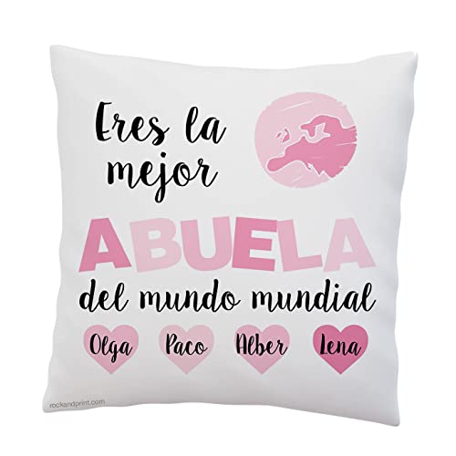 Cojín Abuela personalizado 40x40 cm. Incluye relleno. Elige el color diseño. Día de la Madre, regalo de Reyes Magos. Cumpleaños abuelita. Cojines originales. Aniversario Idea regalo mujer