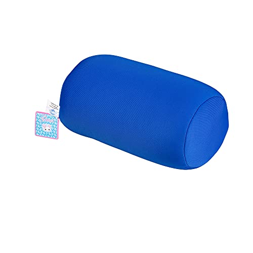 Cojín antiestrés, para aliviar puntos de presión corporales- Cojín de relajación cilíndrico ideal para la zona cervical y lumbar - Cómoda almohada de bolitas (Azul)