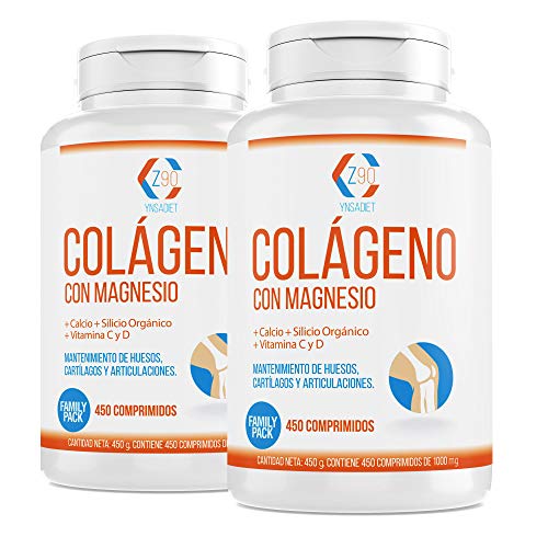 Colágeno con Magnesio 900 Comprimidos| Colágeno Hidrolizado con Calcio + Vitamina C + Vitamina D| Energía y Articulaciones Fuertes| Z90