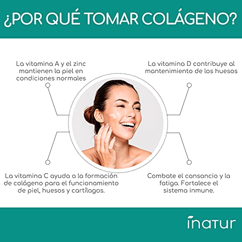 Colágeno Marino con Ácido Hialurónico + Co-Enzima Q10 – 110 cápsulas | Inatur | Vitaminas A B12 C D3 y E | Zinc | Suministro para 3 meses