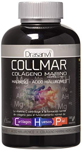 Colágeno marino Drasanvi Colmar hidrolizado con magnesio, ácido hialurónico y vitamina C - 180 comprimidos (pack 2 u.)