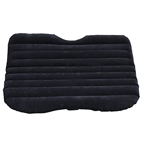 Colchón Inflable Coche SUV Multifuncional Plegable Cama Inflable para Asiento Trasero de Coche con Bomba de Aire Eléctrica + 2 Almohadas Sofá Hinchable con Inflador de Auto Negro (A, negro)