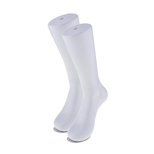 Colcolo Maniquí Expositor 2 Piezas para Calcetines Hombre 36cm Display Blanco