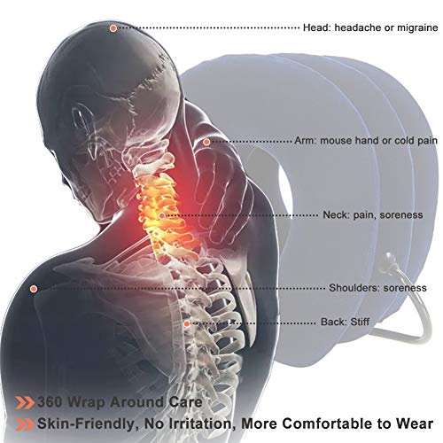 Collarín de Tracción Cervical, Tracción Cervical Cuello, Collar Cervical Inflable, Tracción Cervical del Cuello con Bomba más Grande, Alivio Oportuno del Dolor de Cuello, con Tamaño Ajustable