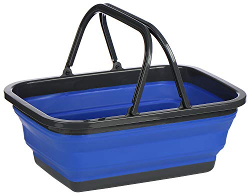 com-four® Cesta de Compras Plegable de Silicona - Caja de Transporte - Caja Plegable - Cesta de Camping la selección de Colores varía (Altura: 15 cm - 1 Pieza)