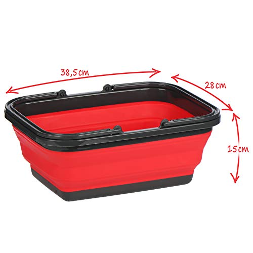 com-four® Cesta de Compras Plegable de Silicona - Caja de Transporte - Caja Plegable - Cesta de Camping la selección de Colores varía (Altura: 15 cm - 1 Pieza)