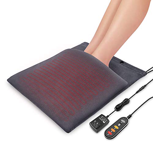 Comfier Calentador de Pies y Almohadilla Térmica 2 en 1,apagado automático de 60 minutos, calentador de pies para mujeres, hombres, almohadilla y manta térmica para calambres