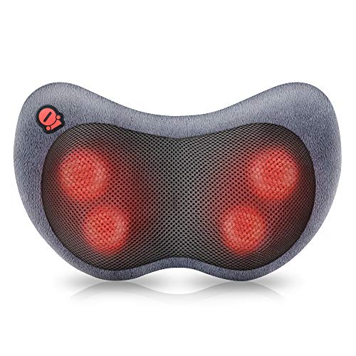 COMFIER Shiatsu Cojín Masajeador Eléctrico para Cuello y Espalda, Almohada Cervical de Masaje con Calor para Cintura, Hombros, Piernas, Uso en Casa, Coche y Oficina