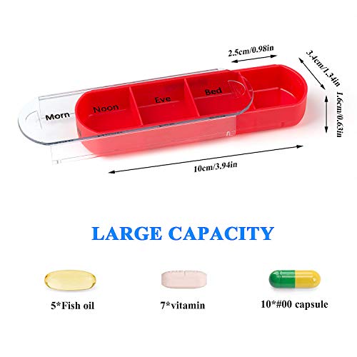 Comius Sharp Pastillero Semanal 7 días 28 Compartimentos con Estuche de Cuero PU Negro para Viaje Uso Diario, Vitaminas, Aceite de Pescado, Medicinas Diarias