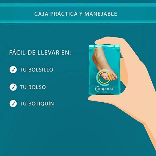 COMPEED Callos Protección - Medianos, 10 Apósitos Hidrocoloides - Pack de 2 (total 20), Tratamiento de pies para la eliminación Natural del Callo, Tamaño del apósito 1,7 x 6,0 centímetros