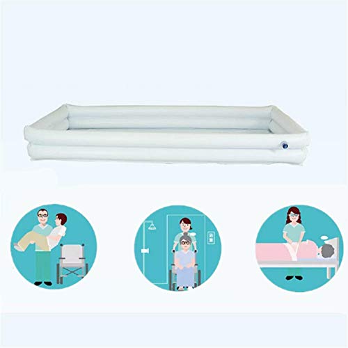 Conjunto de bañera de ducha inflable médica, sistema de ducha de cabecera portátil, ayuda de baño fácil en la cama para discapacitados, ancianos, postrados en cama