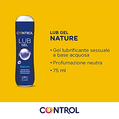 Control Lub Gel Nature - Gel lubricante sin aroma - 75 mililitros - Base acuosa - Compatible con el preservativo - Hipoalergénico - Sin azúcar - No mancha - Color Transparente