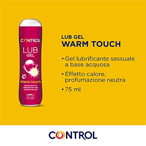 Control Lub Gel Warm Touch - Gel lubricante con efecto calor - 75 mililitros - Base acuosa - Compatible con el preservativo - Hipoalergénico - Sin azúcar - No mancha - Color Transparente