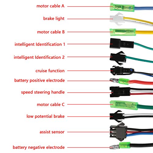 Controlador Sin Escobillas, Controlador de Motor Eléctrico Sin Escobillas de 36V/48V 350W para Scooter de Motocicleta con Acelerador Eléctrico de Bicicleta Eléctrica