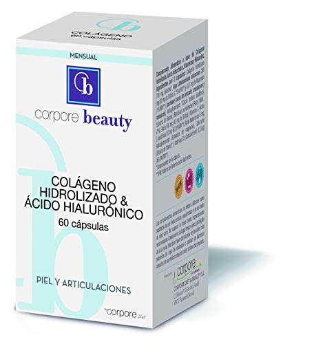 Corpore Beauty Colágeno Hidrolizado con Ácido Hialurónico, 60 Cápsulas