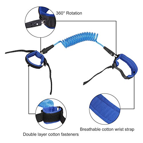 Correa de Muñeca Antipérdida para Niño Ajustable Rotación de 360 Grados Cinturón de Seguridad Suave Elástica Caminando Mano Arnés Elástico Cuerda de Alambre Ideal para Actividades al Aire Libre 1.5M