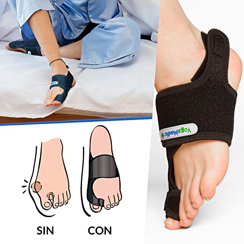 Corrector de juanetes set nocturno y dia [4x] 2 Correctores hallux valgus ajustables, 2 Separador dedos pie - 0% BPA, Talla única