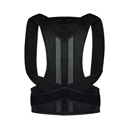 Corrector de Postura Espalda y Hombros para Hombre y Mujer, Enderezador de Espalda Transpirable Ajustable Aliviar Dolor de Espalda en el Cuello Joroba Espalda Recta Soporte Faja 04,Black,5XL