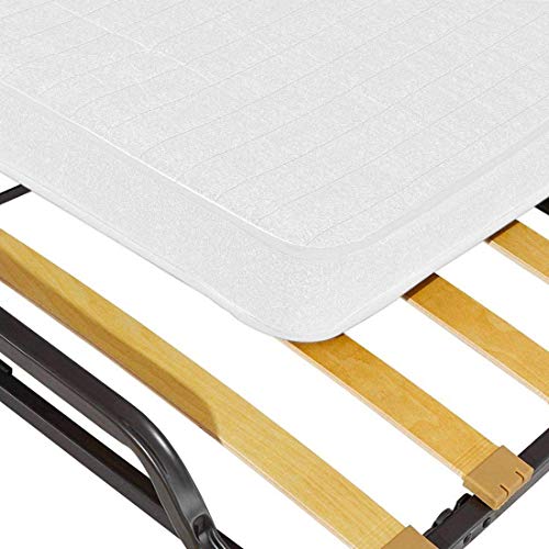 Cortassa - Cama plegable con colchón de espuma viscoelástica Memory Foam de 10 cm - Somier individual con listones de madera de 80 x 200 cm - Cama ahorra espacio con ruedas