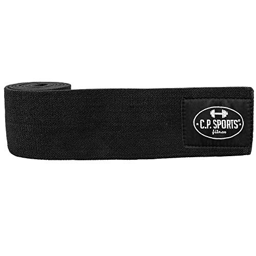 C.P. Sports - Rodillera de 150 cm para Entrenamiento con Pesos Altos y Sentadillas, elástica y Resistente, para Fitness, Levantamiento de Pesas, Press de banca, Color Negro