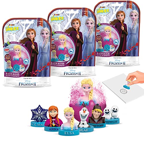 CRAZE INKEE Pack 3 Bombas Baño para Niños FROZEN DISNEY, juguetes baño con Sorpresa, 3 packs con 3 bombas de baño aromaticas con Sorpresa Multicolor (29404)