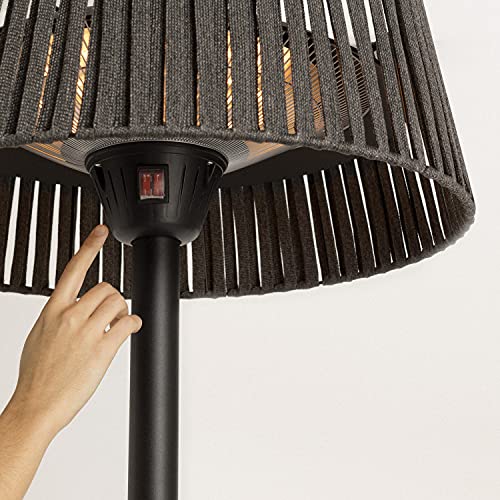 CREATE IKOHS PATIO HEATER - Estufa de Exterior para Terraza, Jardin, Calefactor Halógeno, Radiador de pie, 1000W - 2000W, Protección IP34, Diseño Exclusivo (Negro)