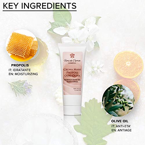 Crema De Manos Con Aceite De Oliva Y Própolis - Crema Emoliente Y Calmante Contiene Própolis Y Tiene Propiedades Antisépticas, Protectoras Y Cicatrizantes - 75 ml