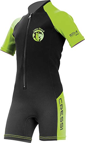 Cressi DG003507, Traje de Neopreno Infantil, Negro/Lime, 3/4 Años