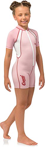 Cressi Shorty Kid Monoshort Infantil en Neopreno de 1.5/2mm, Unisex niños, Mangas Cortas-Rosa/Blanco, M (3 Años)