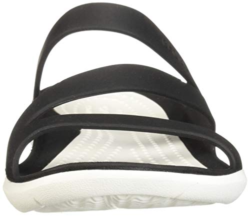 Crocs Swiftwater Sandal Mujer Sandal, Negro (Black/White), 37/38 EU