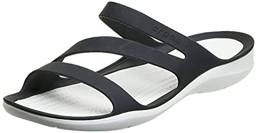 Crocs Swiftwater Sandal Mujer Sandal, Negro (Black/White), 37/38 EU