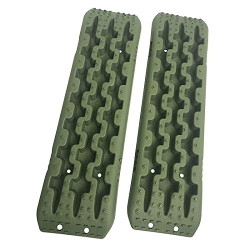 CStern Tablero de recuperación Almohadilla Placa Antideslizante Alfombrillas de tracción de recuperación 2 Pcs Verde para Llantas del vehículo Todoterreno para Hielo, Barro, Arena, Nieve