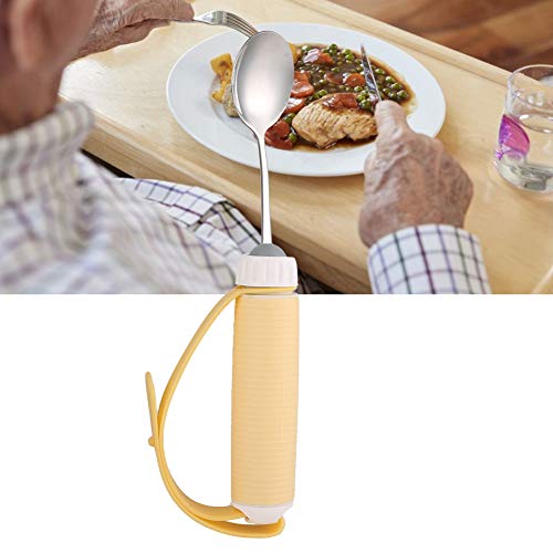 Cuchara de Artritis, Cuchara para Discapacitados de Acero Inoxidable, Utensilios Adaptables Giratorios, Productos de Asistencia para Ancianos, Cuchara Parkinson Flexible para Adultos Mayores Niños