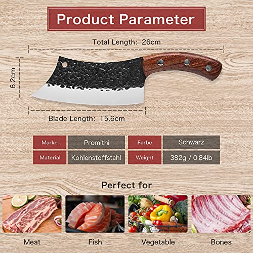 Cuchillo de cocina para todos los propósitos, cuchillo profesional forjado a mano, cuchillo universal, cuchillo picador, cuchillo de cocina estilo damasco, cuchillo de cocina, mango de madera