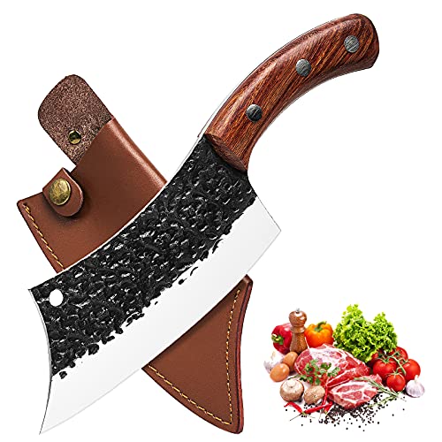 Cuchillo de cocina para todos los propósitos, cuchillo profesional forjado a mano, cuchillo universal, cuchillo picador, cuchillo de cocina estilo damasco, cuchillo de cocina, mango de madera