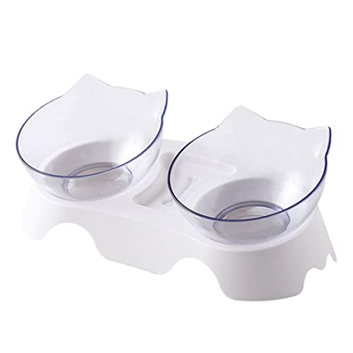 Cuencos de gato Doble antideslizante Multi-propósito Bowl con soporte elevado 15 grados inclinados alimentadores de alimentos para mascotas