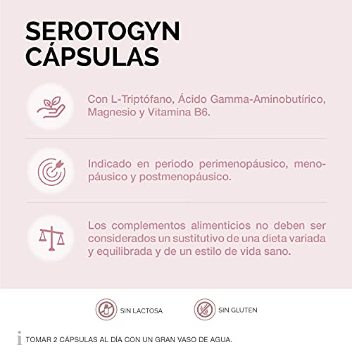 CUMLAUDE Serotogyn - Complemento Alimenticio Para Disminuir Los Sofocos Durante La Menopausia - 60 Cápsulas