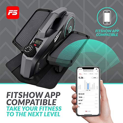 Curv Mini de Bluefin Fitness | Bicicleta Elíptica de Oficina para Entrenar Sentado | Resistencia Regulable | Rueda Motora Silenciosa | Pantalla LCD | Bluetooth | App FitShow para tu Fitness en Casa