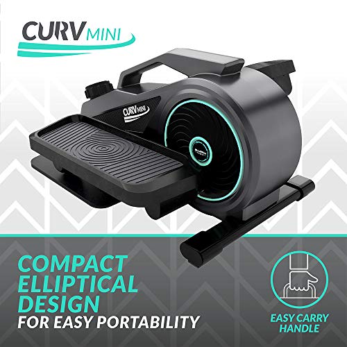 Curv Mini de Bluefin Fitness | Bicicleta Elíptica de Oficina para Entrenar Sentado | Resistencia Regulable | Rueda Motora Silenciosa | Pantalla LCD | Bluetooth | App FitShow para tu Fitness en Casa