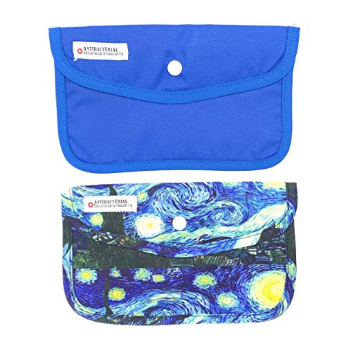 Cussi MaskCase-pack de 2 estuches rectangulares para mascarilla (AZUL, VAN GOGH)