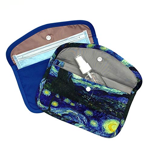 Cussi MaskCase-pack de 2 estuches rectangulares para mascarilla (AZUL, VAN GOGH)